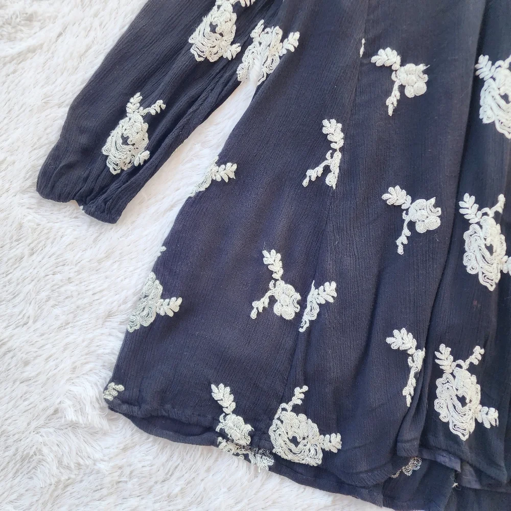 Free People Emma Emboidered Floral‎ Mini Dress